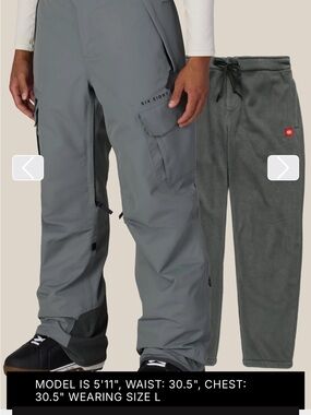 686 Men's Light Gray Snowboarding Cargo Pants - Tactical Pockets